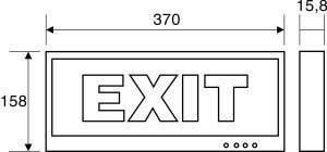 Kích thước đèn Exit thoát hiểm khẩn cấp 1 mặt Paragon PEXA13SW Kích thước đèn Exit thoát hiểm khẩn cấp 1 mặt Paragon PEXA13SW