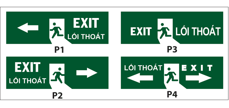 Các loại mặt của đèn Exit thoát hiểm khẩn cấp 2 mặt Paragon PEXF23SC Các loại mặt của đèn Exit thoát hiểm khẩn cấp 2 mặt Paragon PEXF23SC