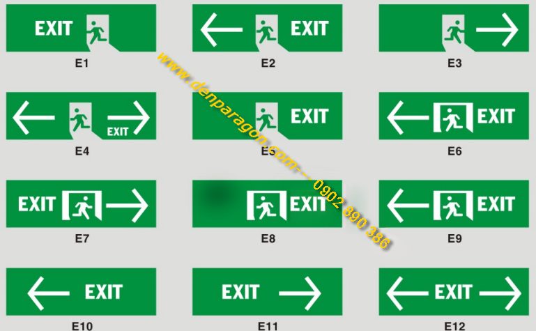 Các loại đèn Exit thoát hiểm paragon Các loại đèn Exit thoát hiểm paragon